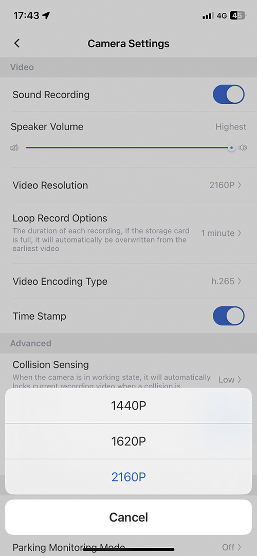 RoadCAMaster Video Resolution