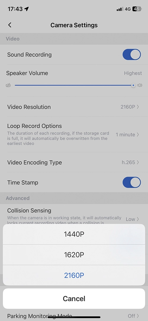 RoadCAMaster Video Resolution